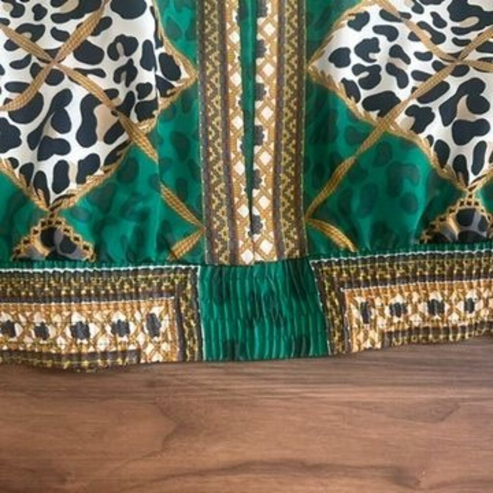 Vintage 80's Artsy Cheetah Print Skirt Animal Print Jacket Pleated 8 Howard Wolf - Picture 7 of 13